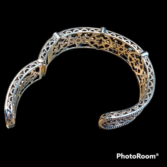 Judith Ripka sterling silver cuff hinged bracelet - Picture 2 of 5